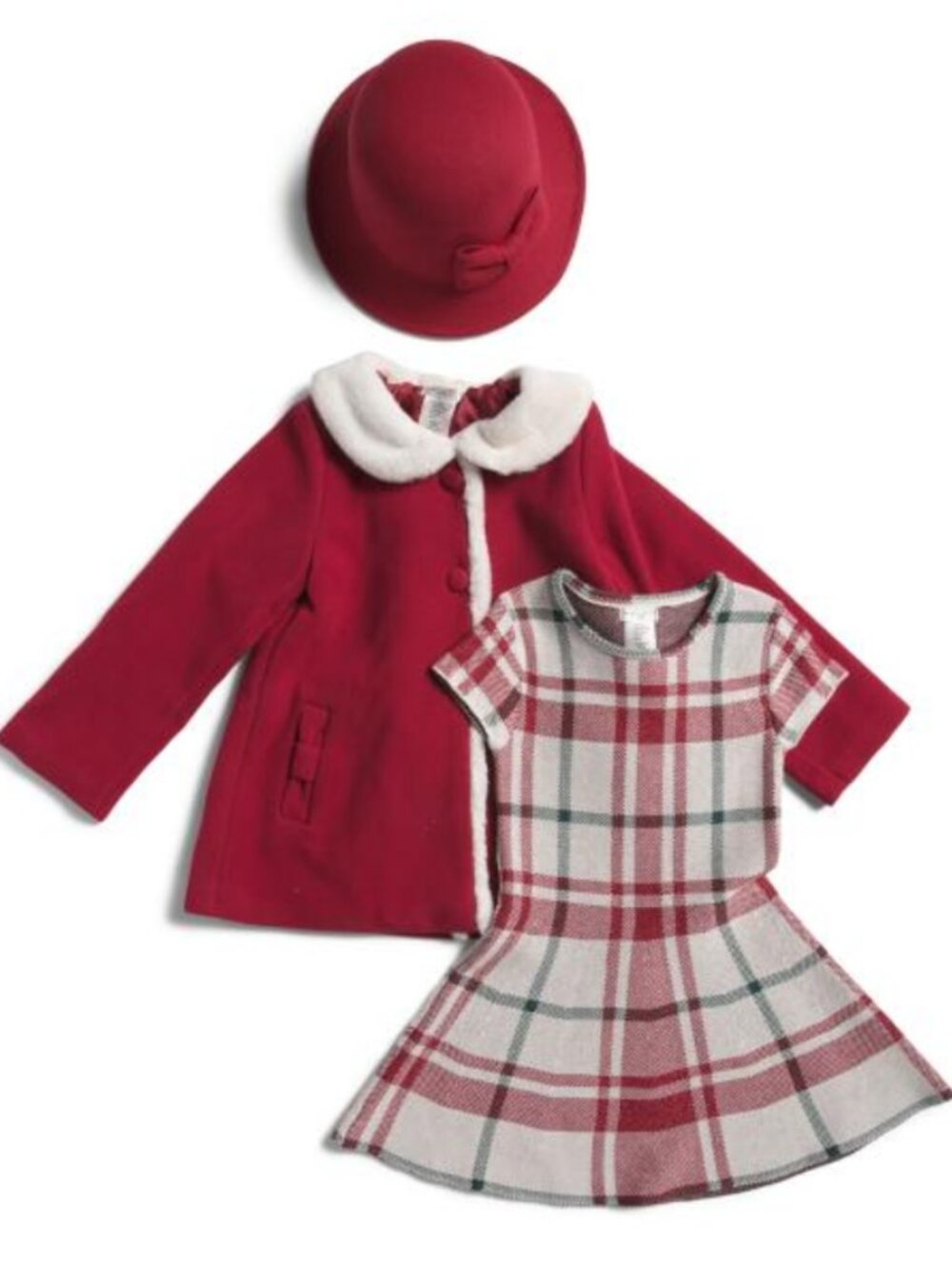 NWT MAX STUDIO Girls 3 Pc Short Sleeve Sweater Dress With Coat And Hat